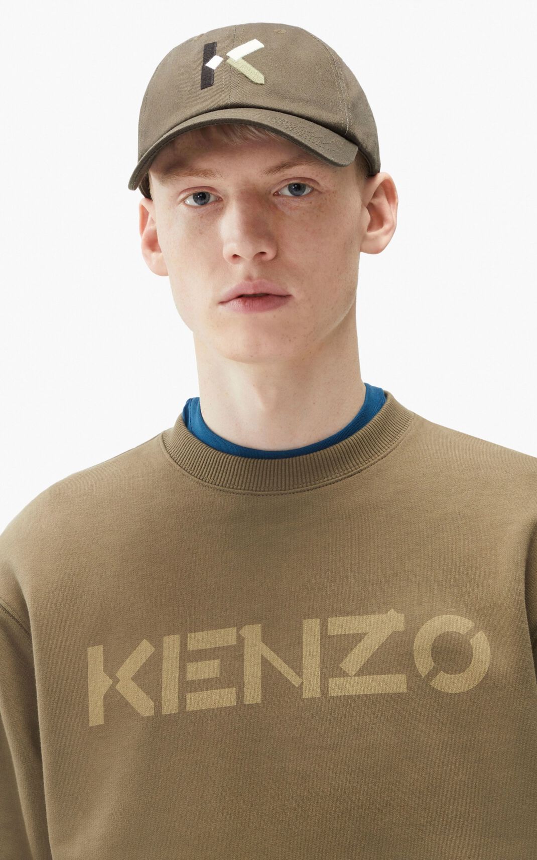 Kenzo Logo Moška Puloverji Svetlo Siva SI-5432456